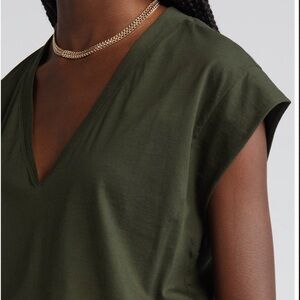 Frame Dark Green V-Neck Tee